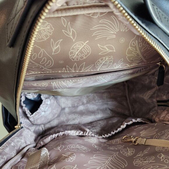 TWELVElittle Peek-a-boo Vegan Leather Diaper Bag Backpack in Black - Picture 7 of 9